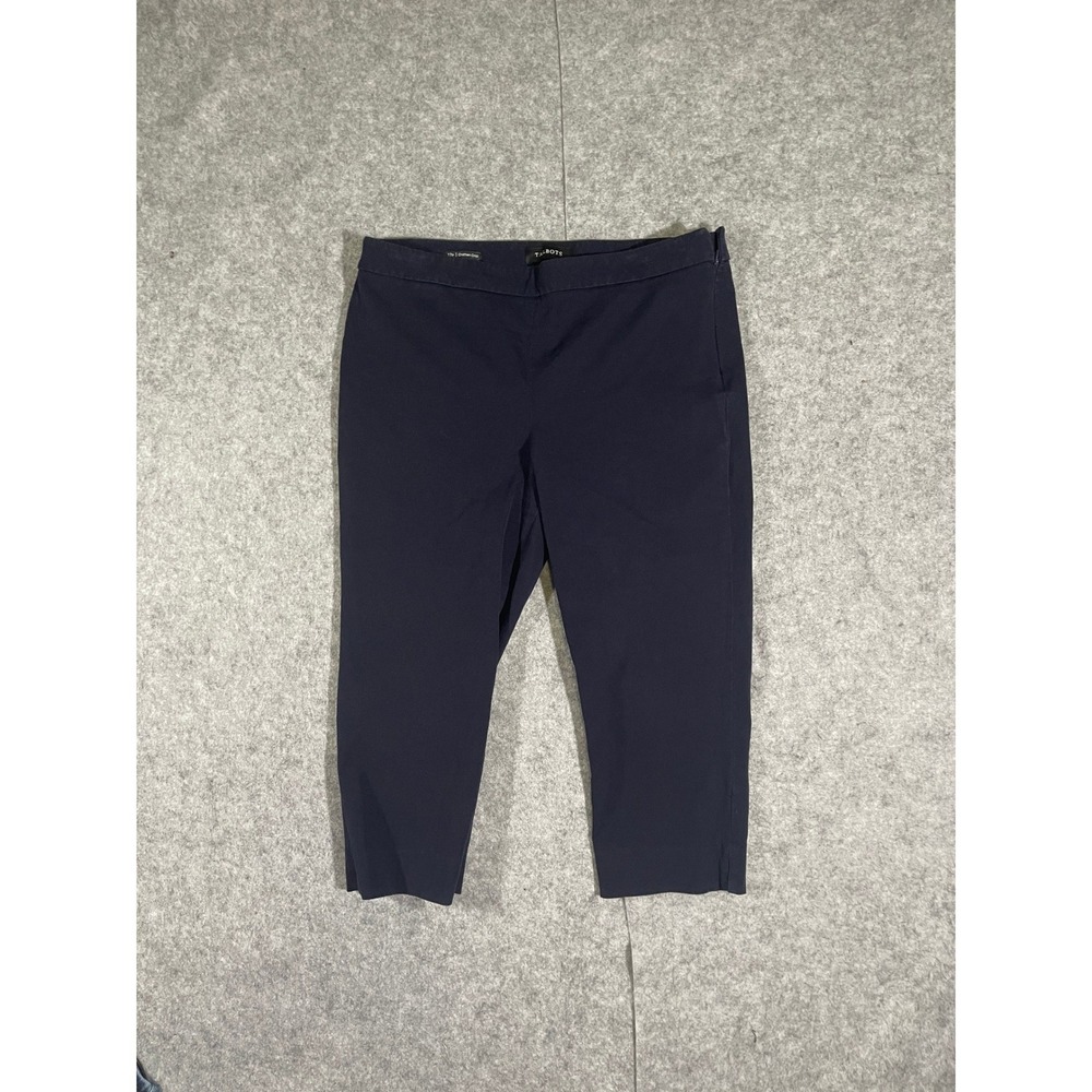 Talbots Chatham Crop Pants Navy Blue Stretch Side Zip Trousers Womens 12P Petite